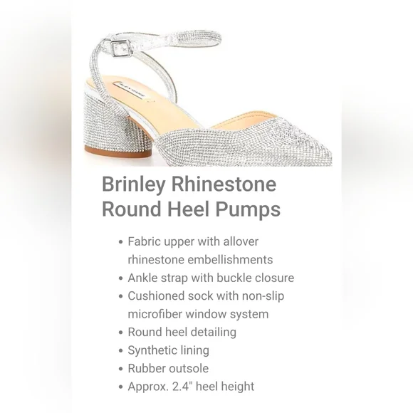 Alex Marie Brinley Rhinestone Round Heel Pumps, Size 5.5, Color Silver - Picture 2 of 13